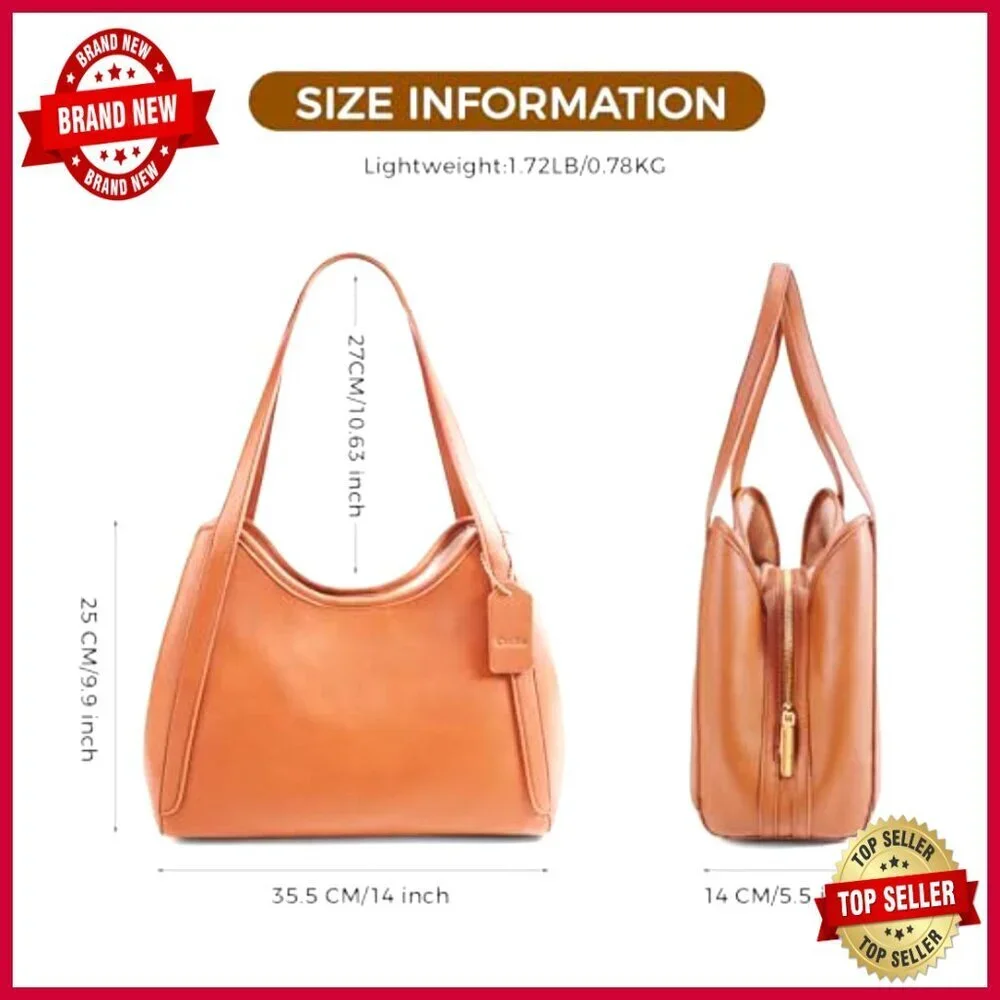 Vegan Leather Hobo Shoulder Bag Tote Medium Size Spacious Purse